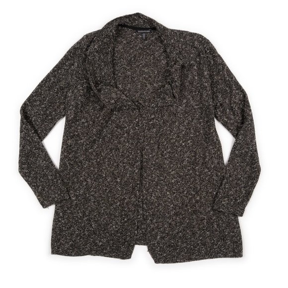 EILEEN FISHER grey open cardigan sweater Italian Yarn size S - Picture 1 of 8